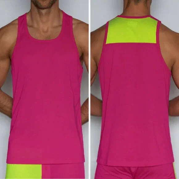 C-IN2 - Super Bright - Tank and Low Rise Brief - Pacifico Pink (M) (2 Items) - Picture 3 of 12